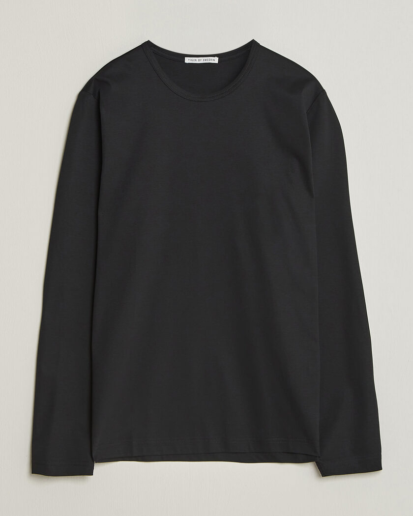 Tiger of Sweden Olaf Mercerized Cotton Long Sleeve T-Shirt Black – Black