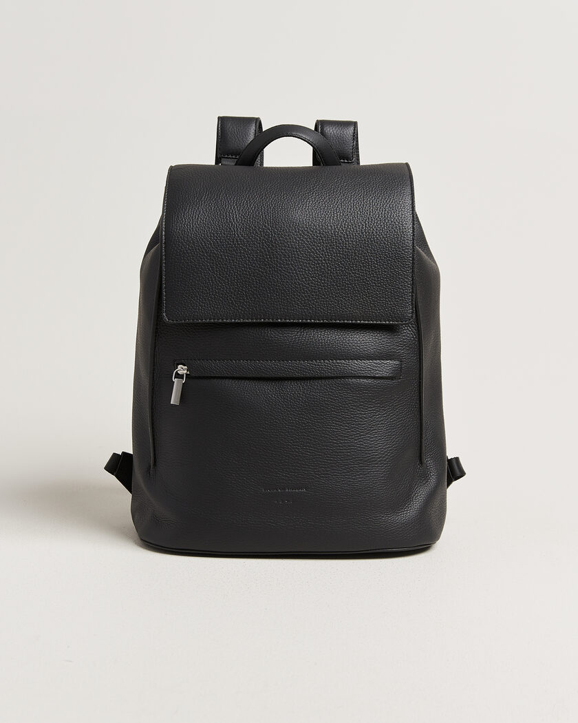 Tiger of Sweden Vuntir Grained Leather Backpack Black – Black