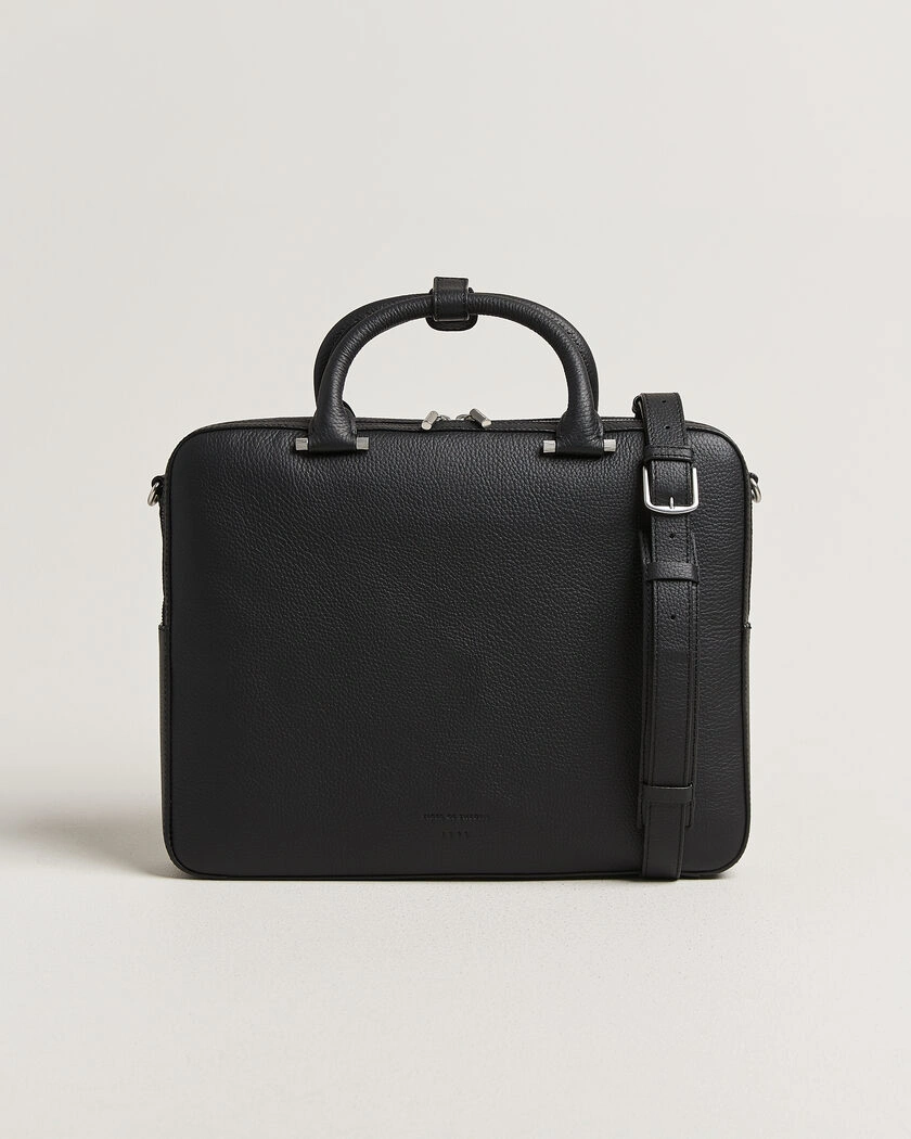 Tiger of Sweden Valise Grained Leather Briefcase Black – Black