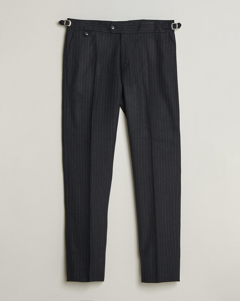 Zegna Carded Flannel Trousers Grey Melange at CareOfCarl.com