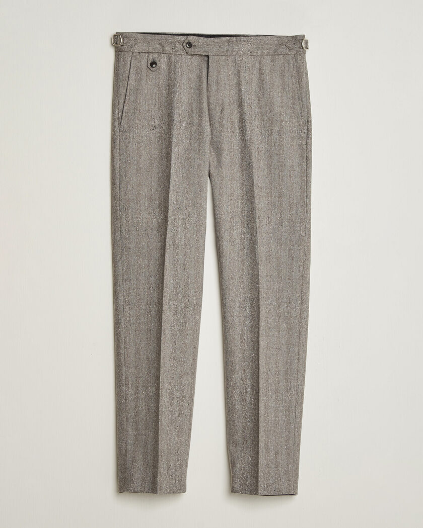 Incotex Slim Fit Tropical Wool Trousers Light Grey at CareOfCarl.com