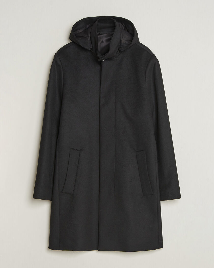 Tiger of Sweden Aleric Wool/Cashmere Hooded Coat Black – Black