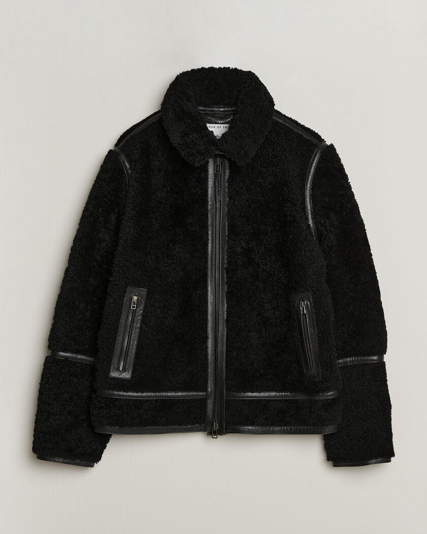 Tiger of Sweden Viggo Shearling Jacket Black – Black