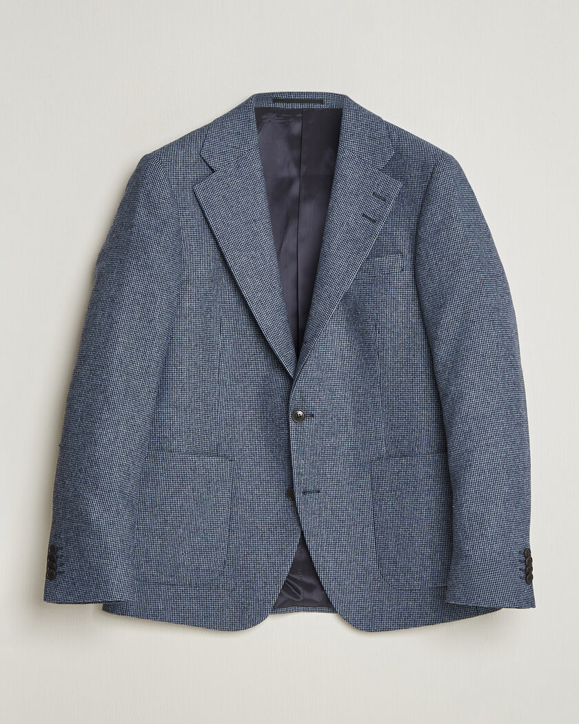Tagliatore Check Wool Blazer Brown 48 at CareOfCarl.com