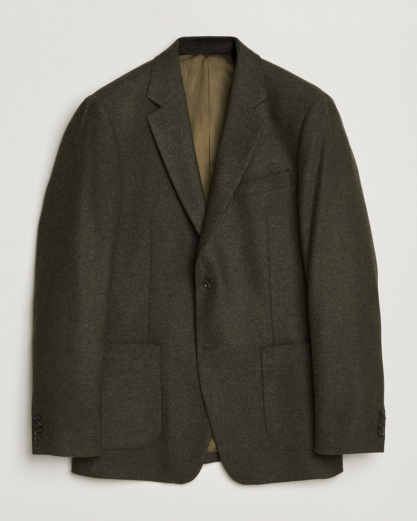 Tiger of Sweden Justin Wool Flannel Suit Blazer Muted Canopy – Green