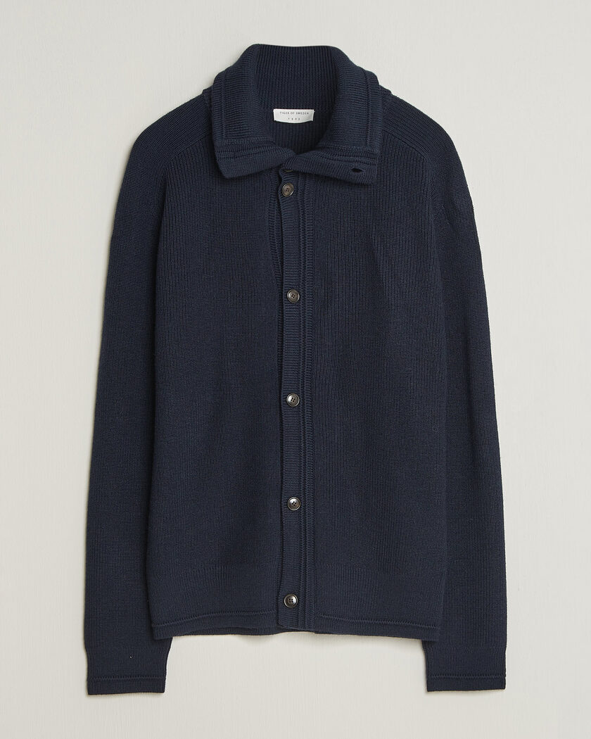Jil Sander Superfine Merino Cardigan Navy at CareOfCarl.com