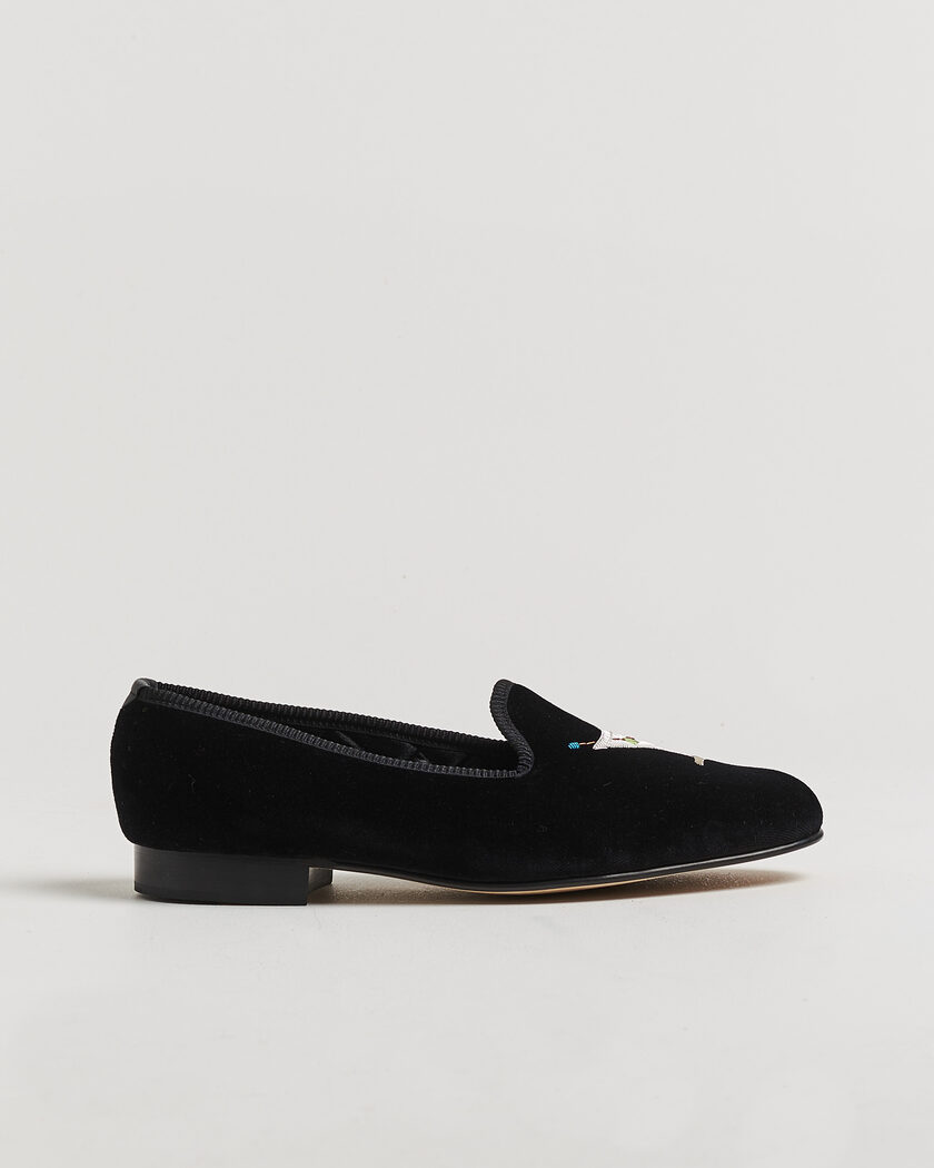 Bowhill & Elliott Martini Venetian Pump Black Velvet – Black