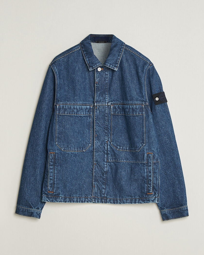 Stone Island Indigo Denim Coach Jacket Blue Medium Wash – Blue