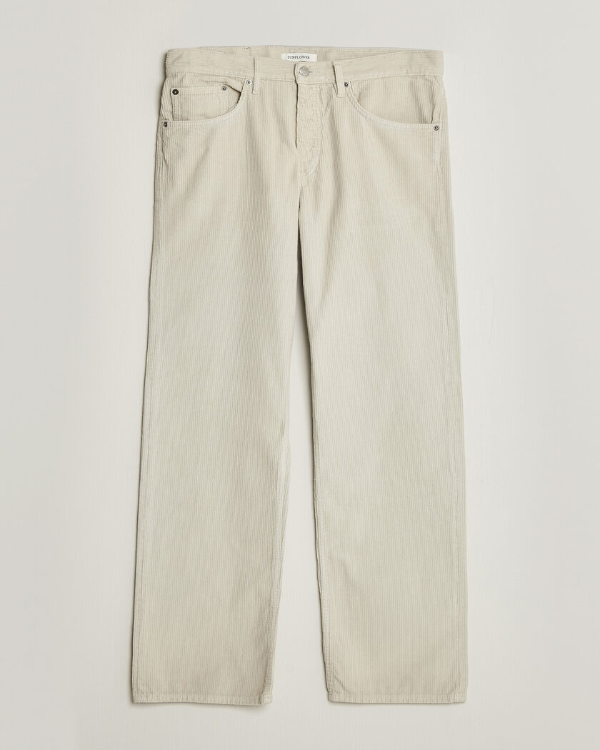 Sunflower Loose Corduroy Pants Ivory – White