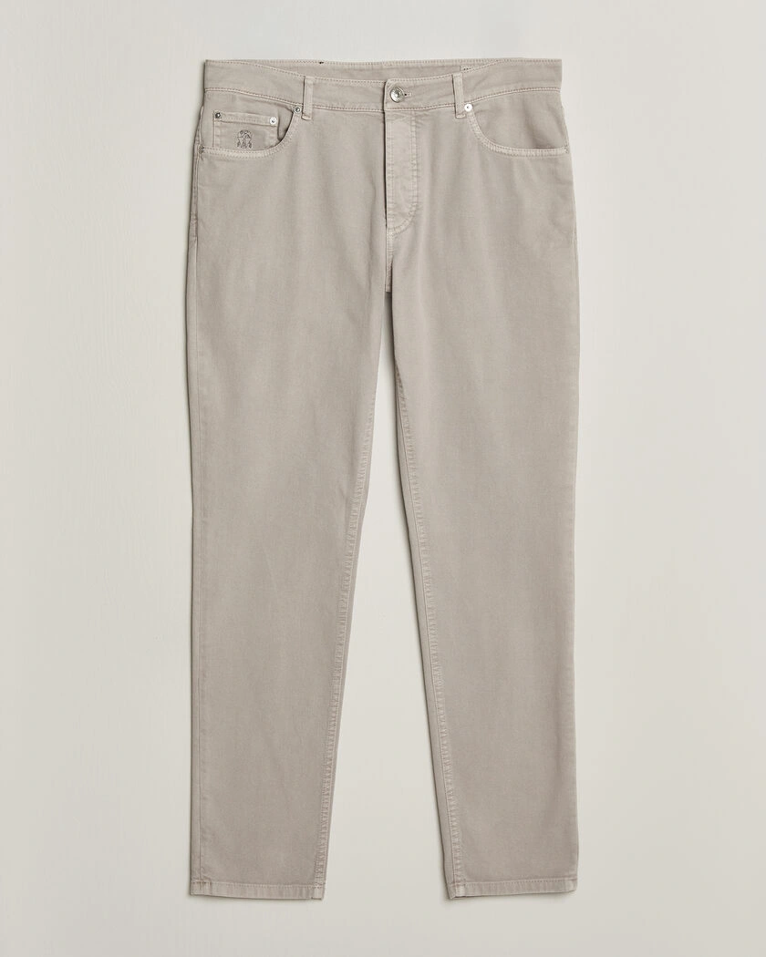 Brunello Cucinelli Slim Fit Bull Denim Pants Beige – Beige