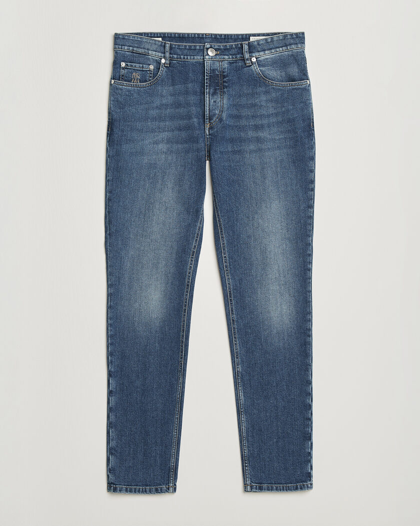 Brunello Cucinelli Traditional Fit Jeans Medium Wash – Blue