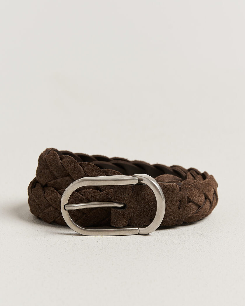 Brunello Cucinelli Suede Belt Dark Brown – Brown