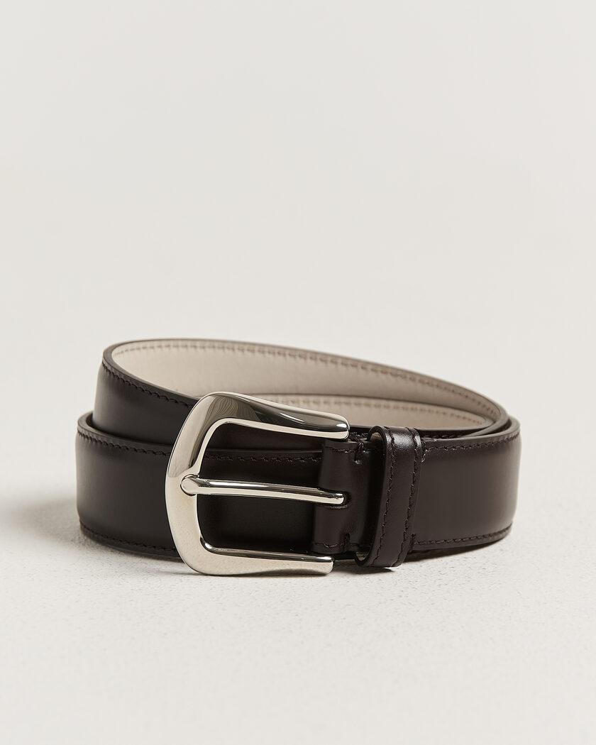Brunello Cucinelli Calf Leather Belt Dark Brown – Brown
