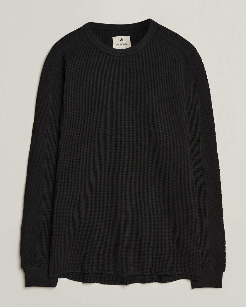 Snow Peak Heavyweight Waffle Pullover Black – Black