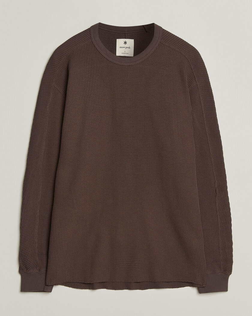 Snow Peak Heavyweight Waffle Pullover Dark Brown – Brown