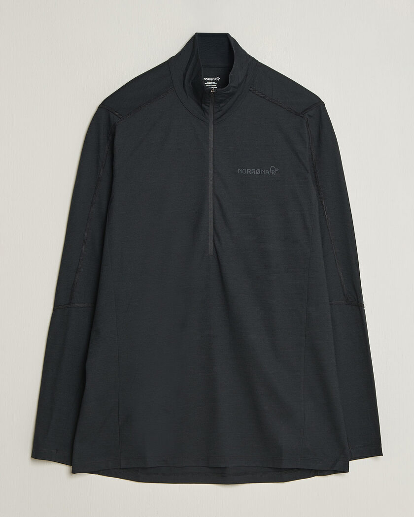 Norrøna Falketind Equalizer Wool Zip Neck Caviar Black – Black