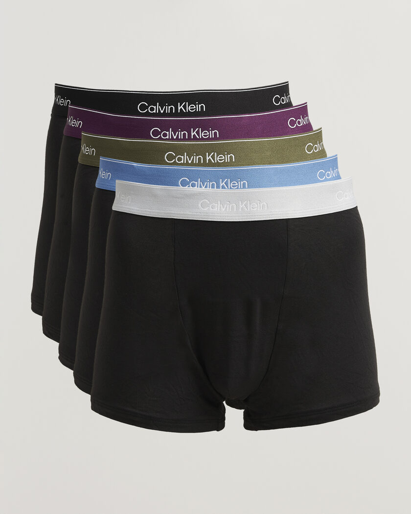  Calvin Klein 5-Pack Icon Cotton Stretch Relaxed Trunk Black – Black