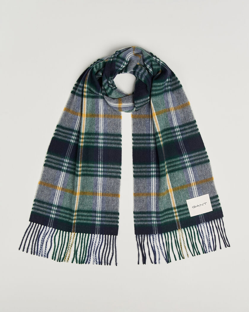 Gant Checked Wool Scarf Marine – Blue