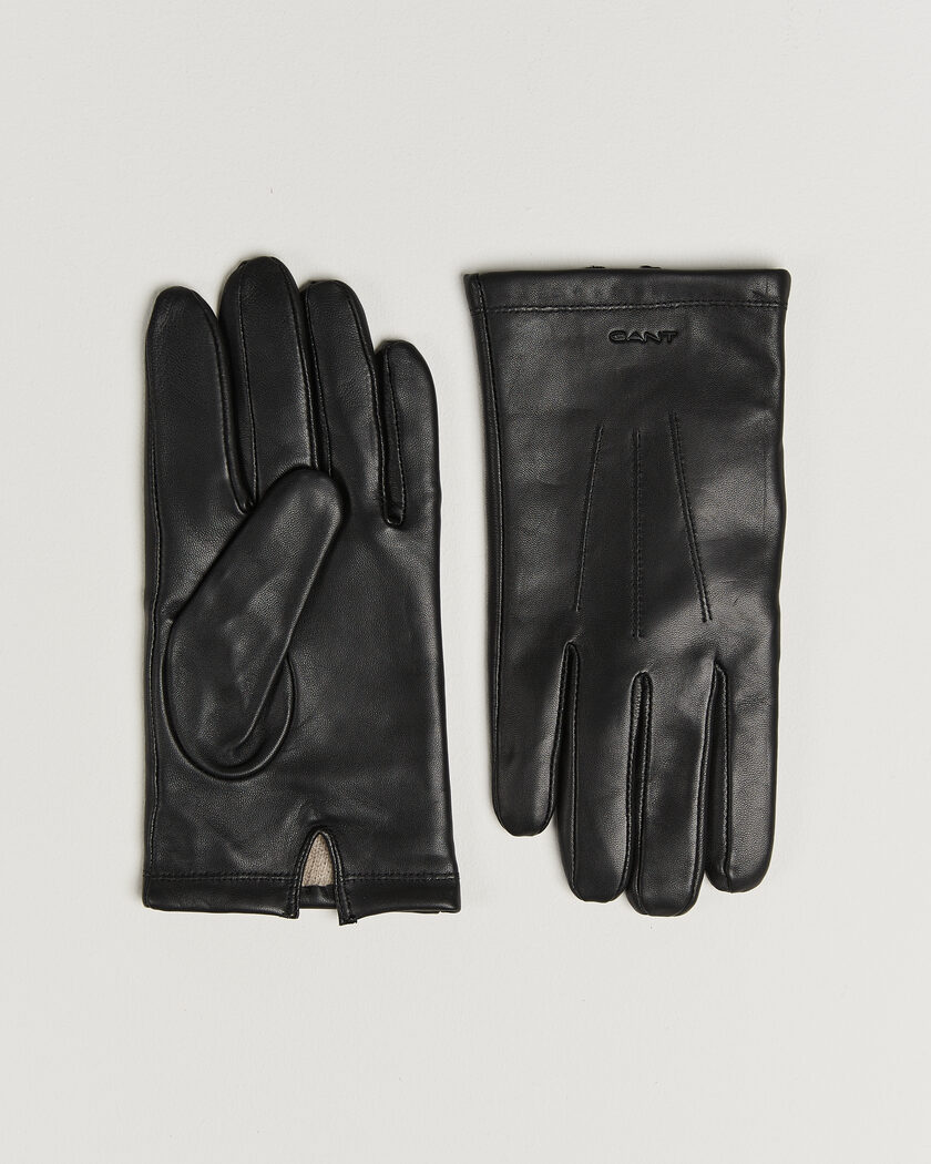 Gant Cashmere Lined Leather Glove Black – Black
