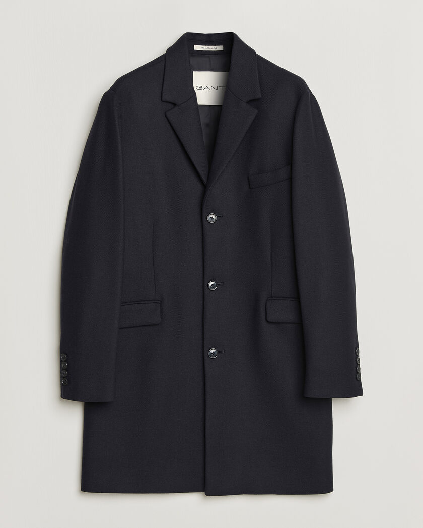 Gant Classic Wool/Cashmere Coat Evening Blue – Blue