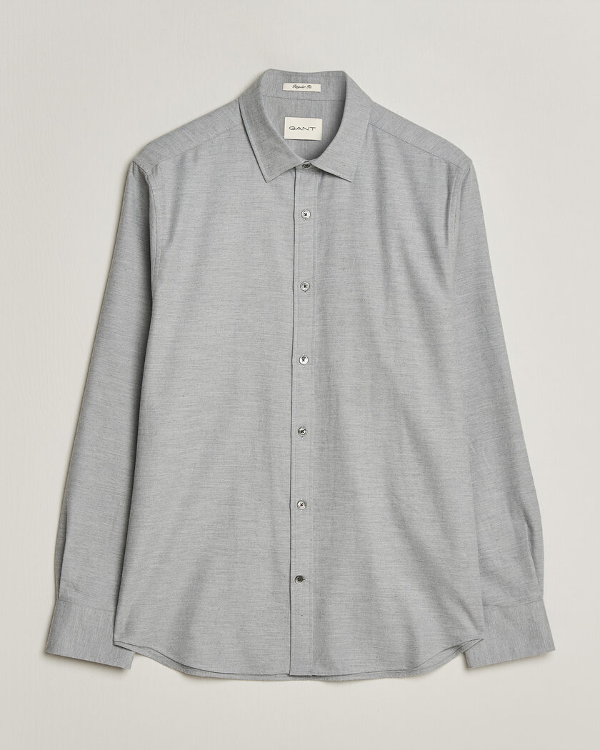 Gant Regular Fit Flannel Shirt Grey Melange – Grey