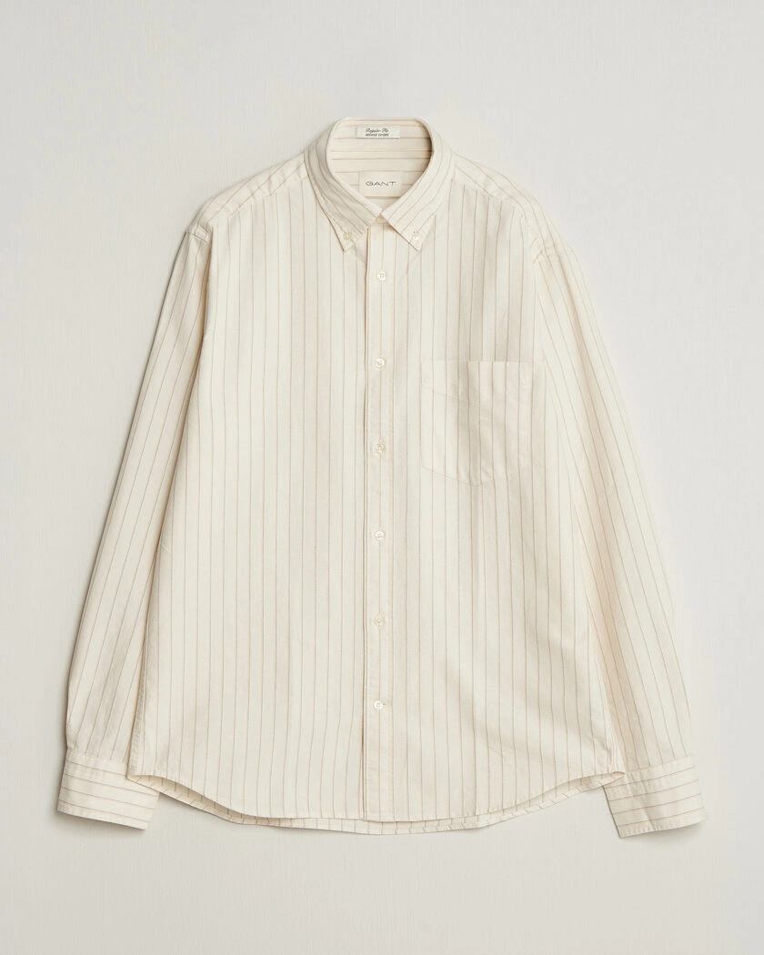  Gant Regular Fit Archive Oxford Striped Shirt Cream – White