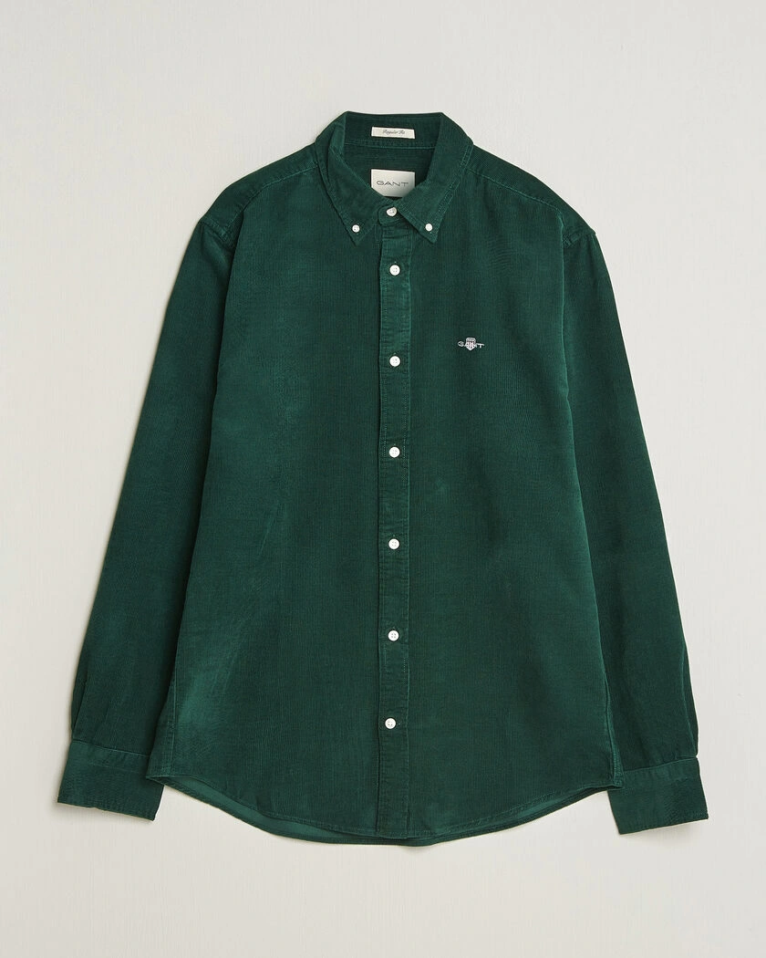  Gant Regular Fit Corduroy Shirt Tartan Green – Green