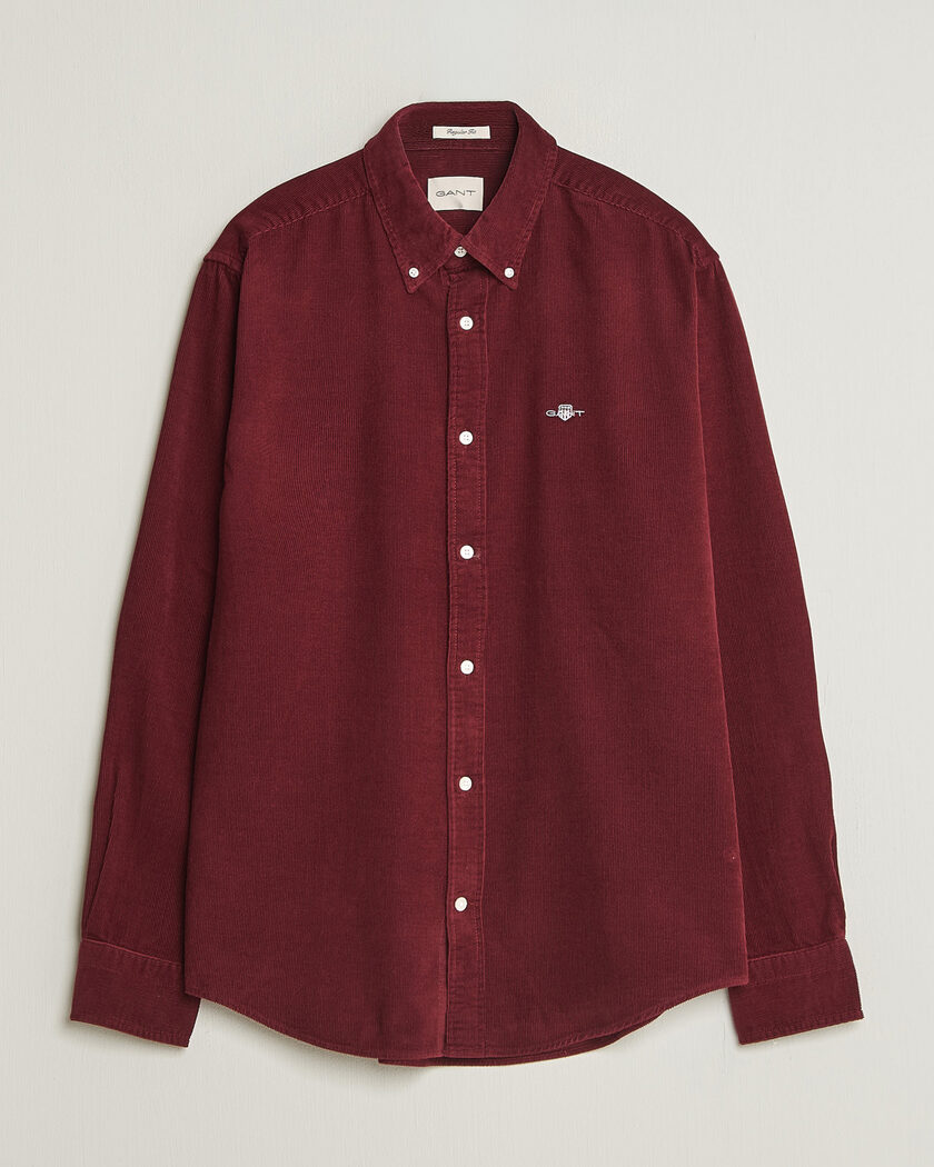 Gant Regular Fit Corduroy Shirt Deep Grape Wine – Red