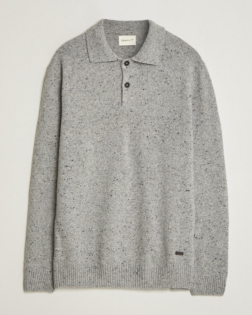Gant Neps Wool Polo Grey Melange – Grey