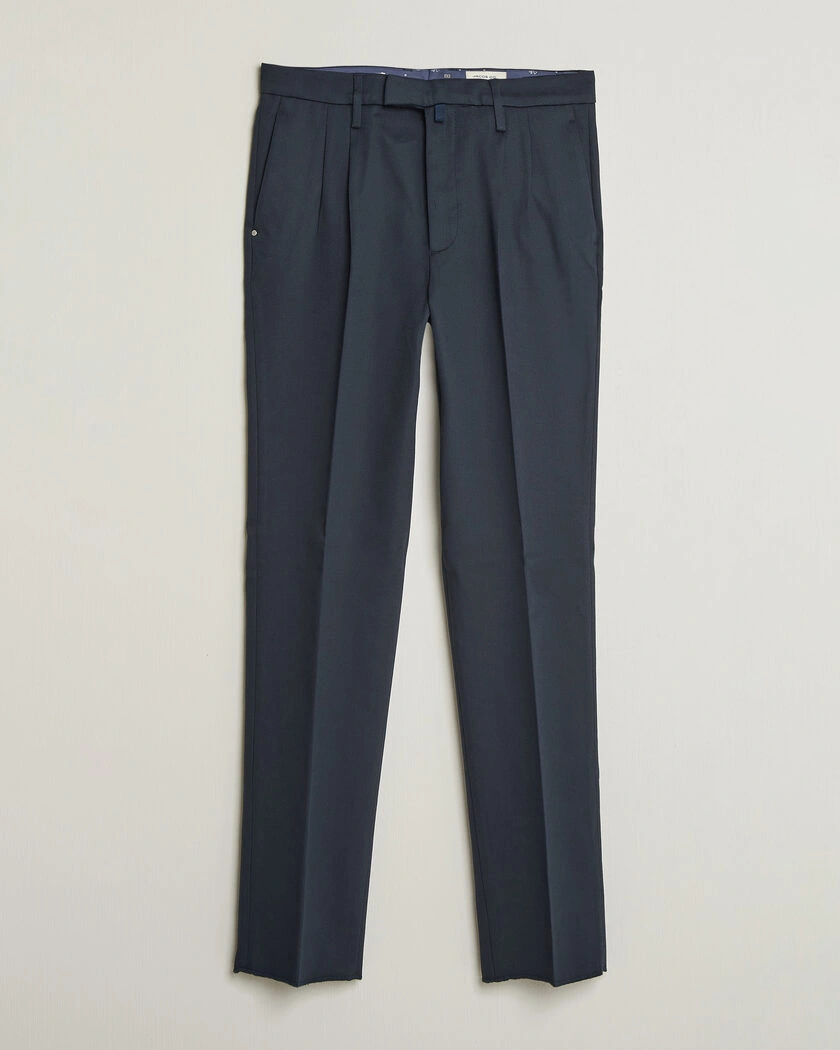 Jacob Cohën Lucas Pleated Cotton Gabardine Trousers Navy – Blue