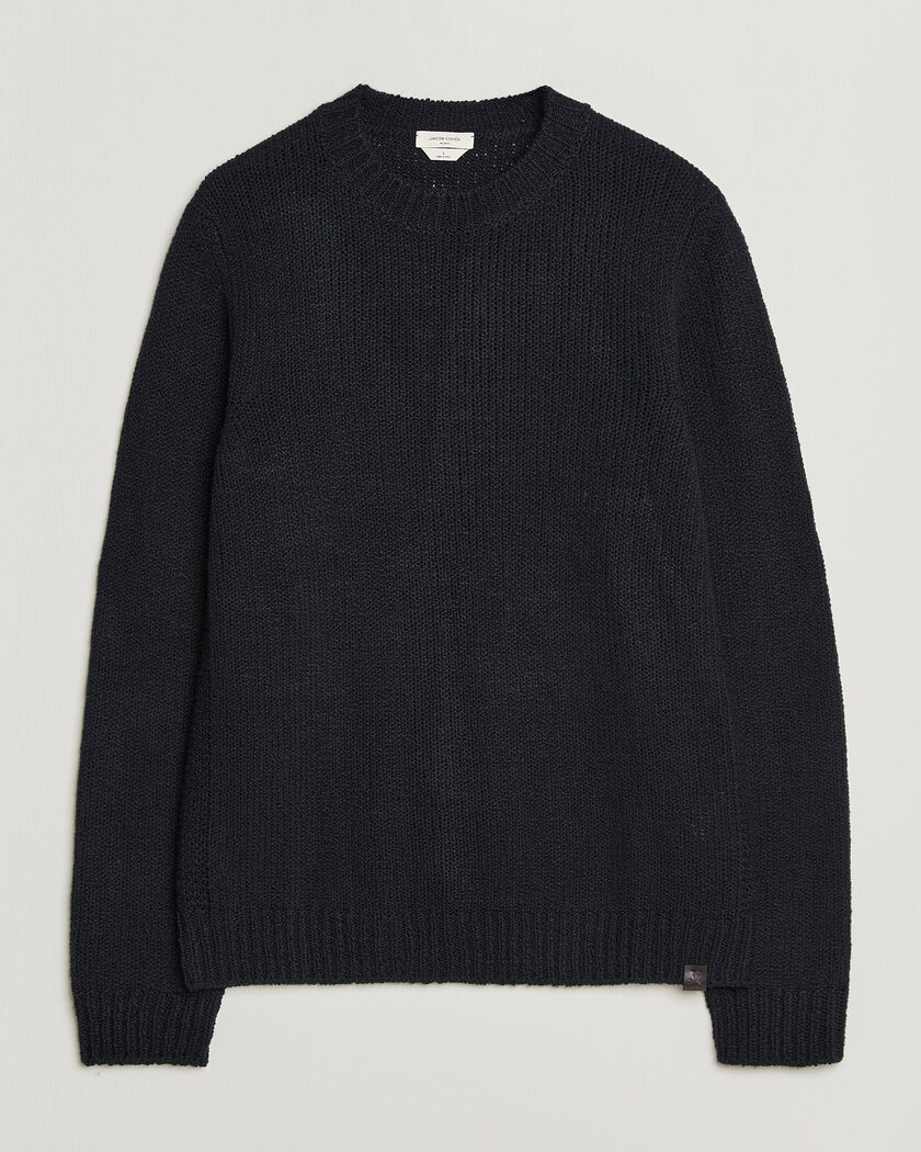  Jacob Cohën Muffled Virgin Wool Link Stitch Sweater Navy – Blue