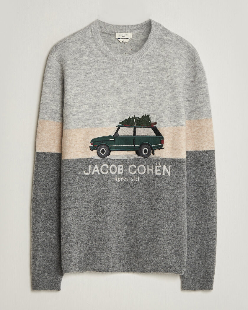 Jacob Cohën Embroidery Knitted Apres-Ski Crew Neck Grey – Grey