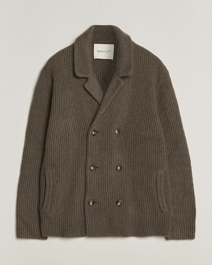 Gant Wool/Yak Knitted Cardigan Faded Taupe – Brown
