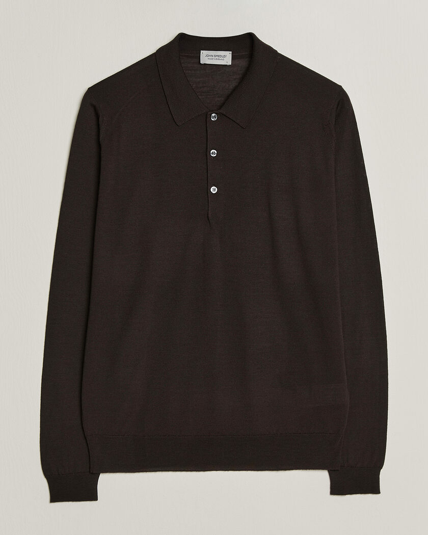 John Smedley Belper Extra Fine Merino Polo Pullover Faulkner Brown – Brown