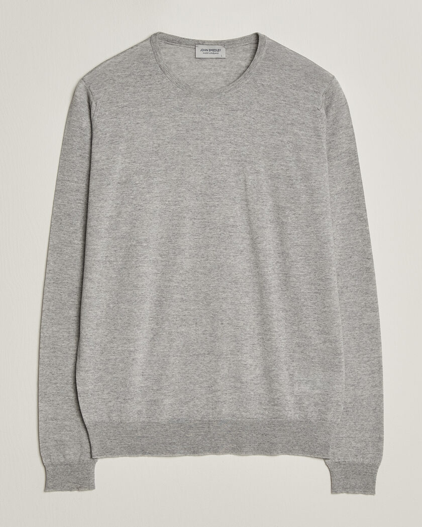 John Smedley Lundy Extra Fine Merino Crew Neck Nimbus Grey – Grey