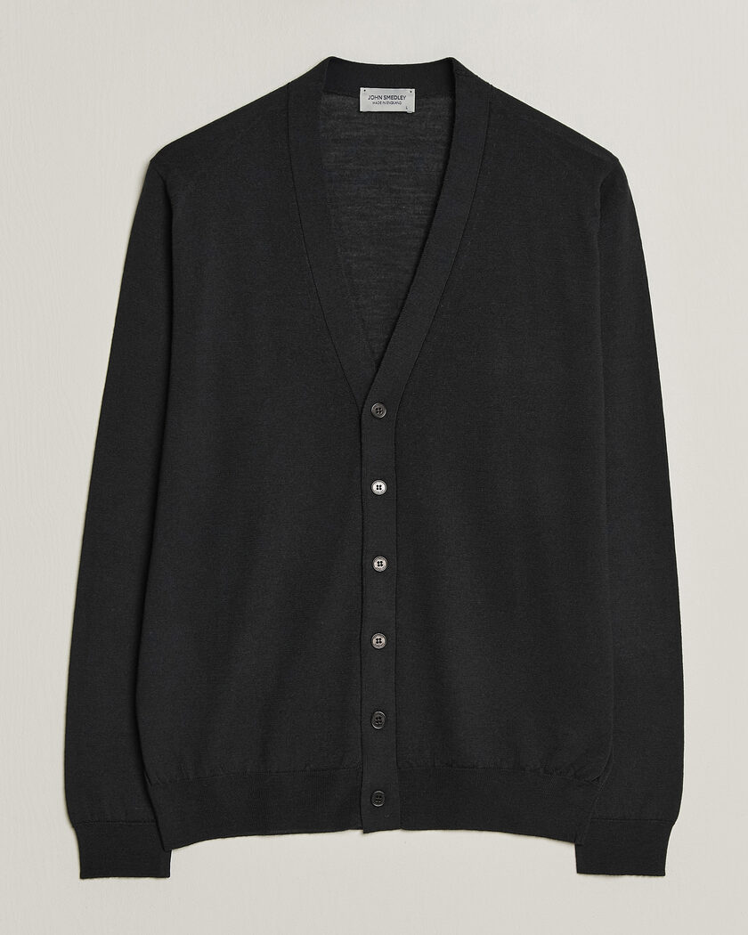 Fred Perry Tipped Pique Textured Cardigan Black at CareOfCarl.com