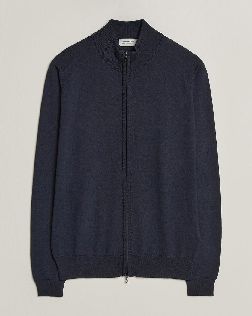 John Smedley Claygate Extra Fine Merino Full Zip Midnight – Blue