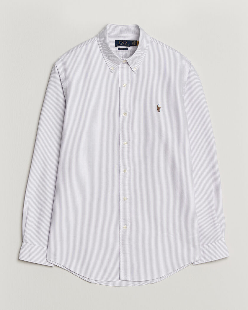 Polo Ralph Lauren Custom Fit Striped Oxford Shirt Lilac/White – Purple