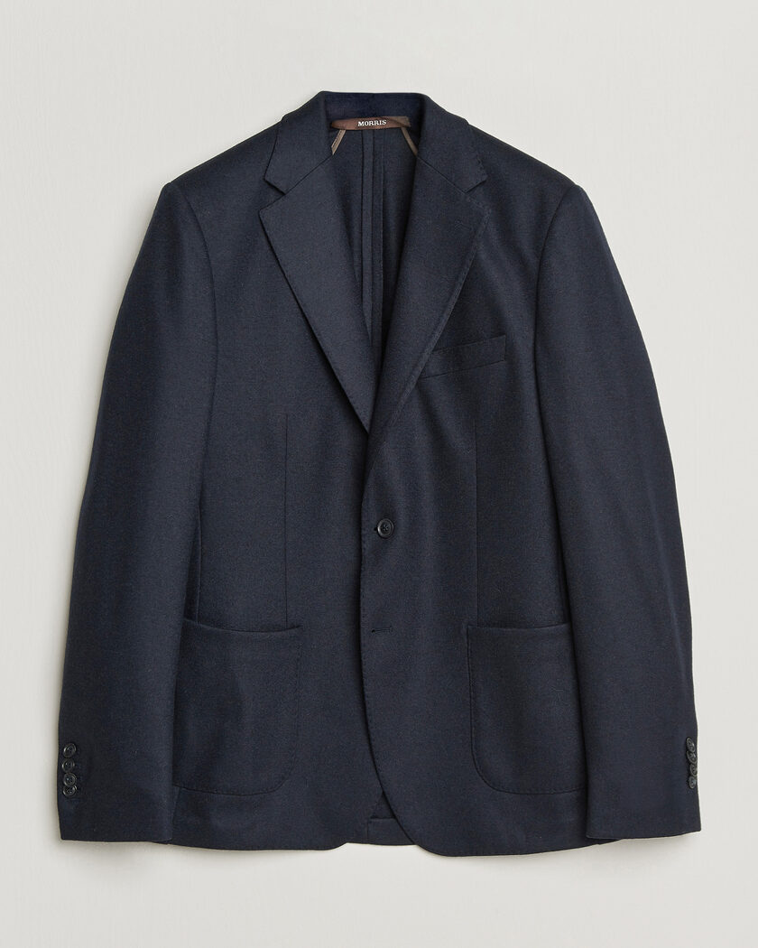 Morris Wool Jersey Blazer Navy – Blue