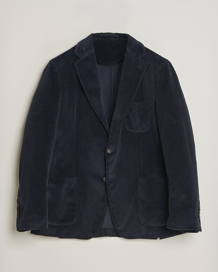 Morris Washed Cord Blazer Navy – Blue