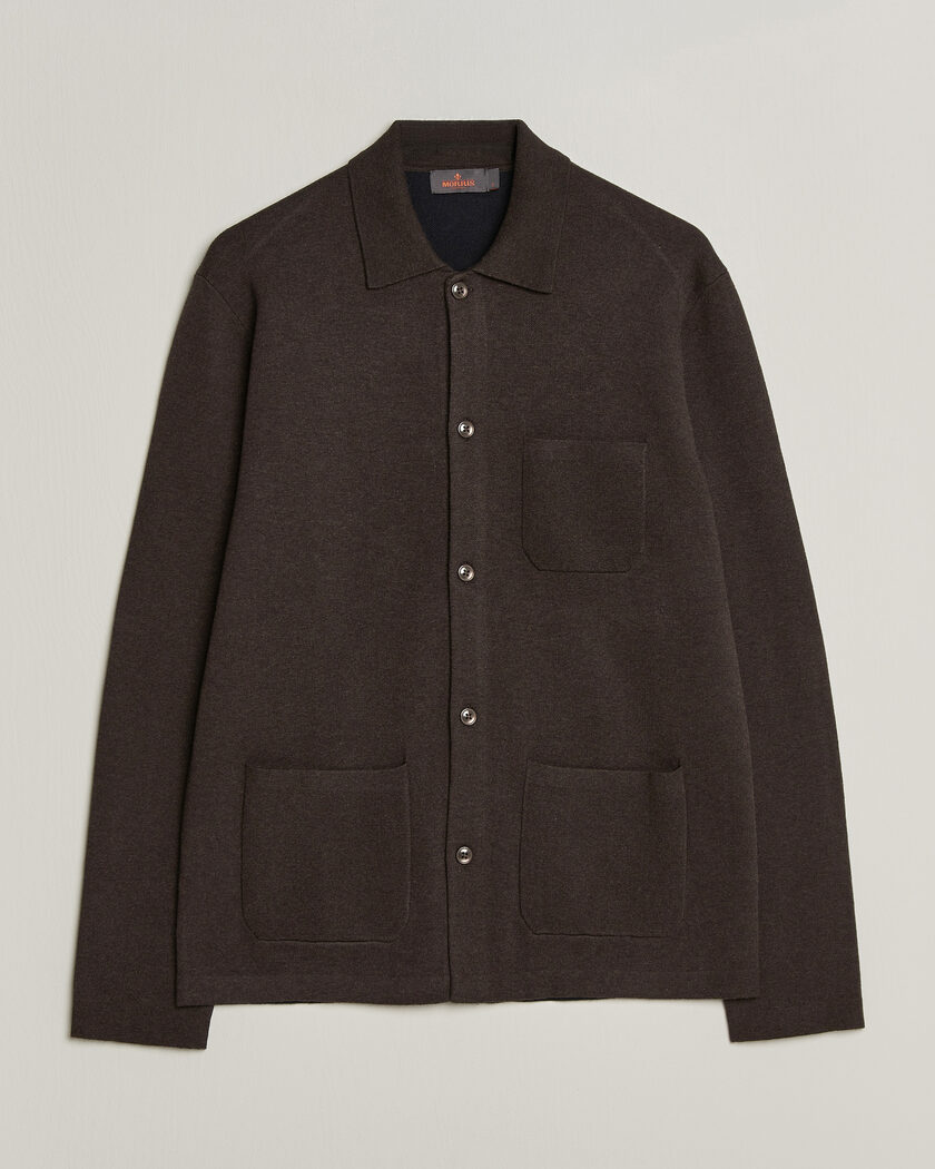 Morris Dudley Knitted Overshirt Brown – Brown