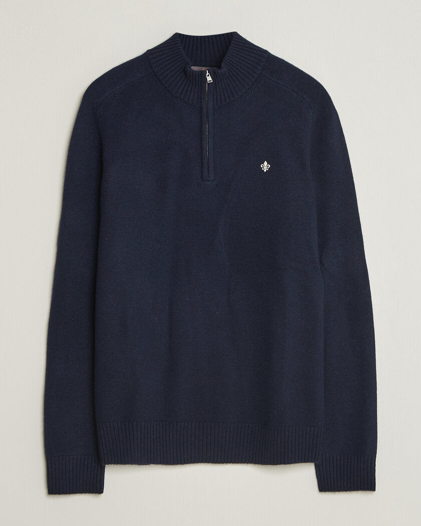 Morris Hertford Lambswool Half Zip Navy – Blue