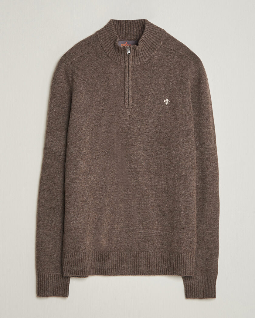 Polo Ralph Lauren Cotton Cable Half Zip Nutmeg Brown Heather at