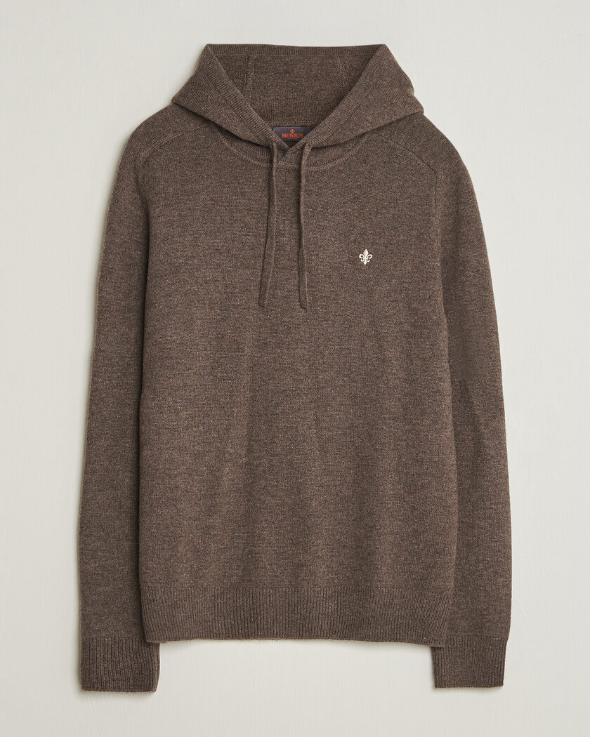 Morris Hertford Lambswool Hoodie Brown – Brown