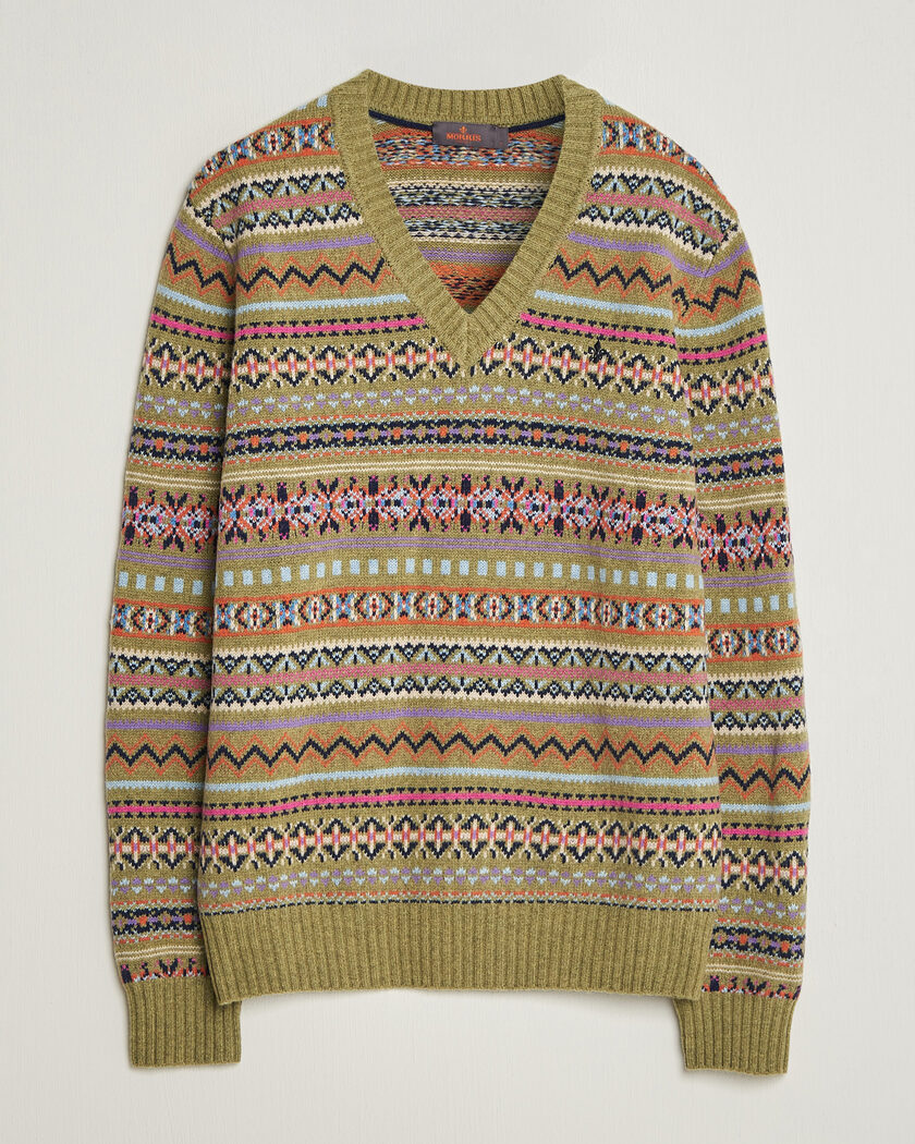 Textured Knitted Crew Neck Olive Heather at CareOfCarl.com