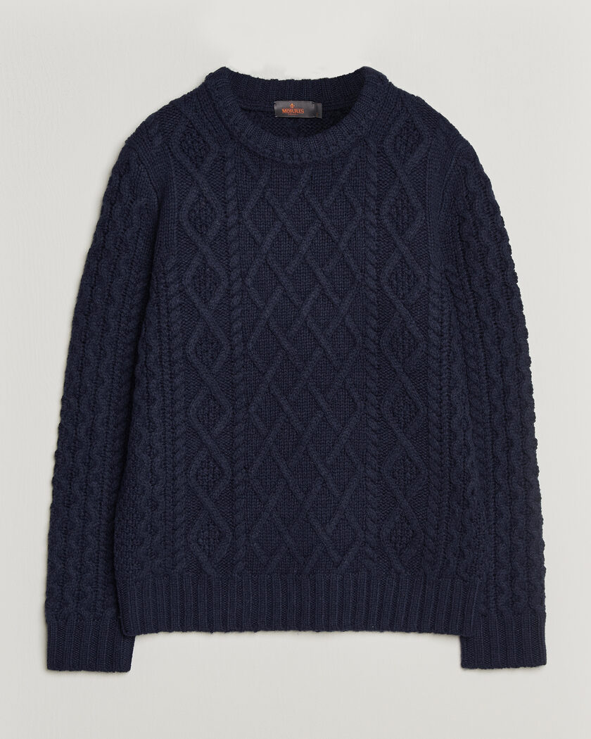 MAISON KITSUNÉ ニット ネイビー M Maison Kitsuné Handwriting Wool Crew Neck Sweater Ink Blue at