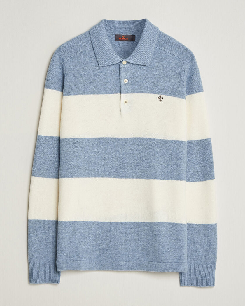 Morris Hertford Knitted Polo Blue – Blue