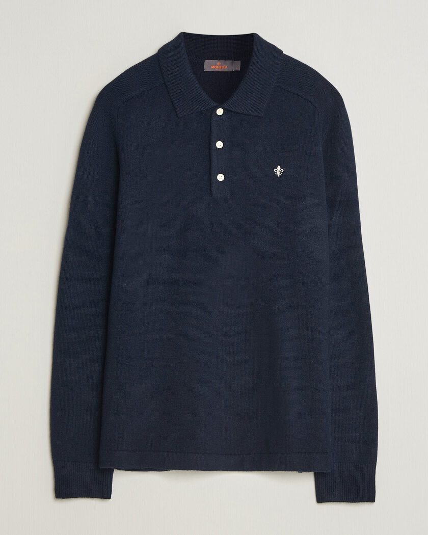 Morris Hetford Knitted Polo Navy – Blue