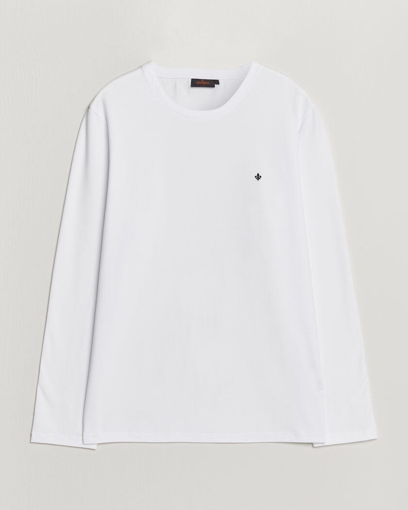 Moncler Lettering Logo Long Sleeve T-Shirt White at CareOfCarl.com