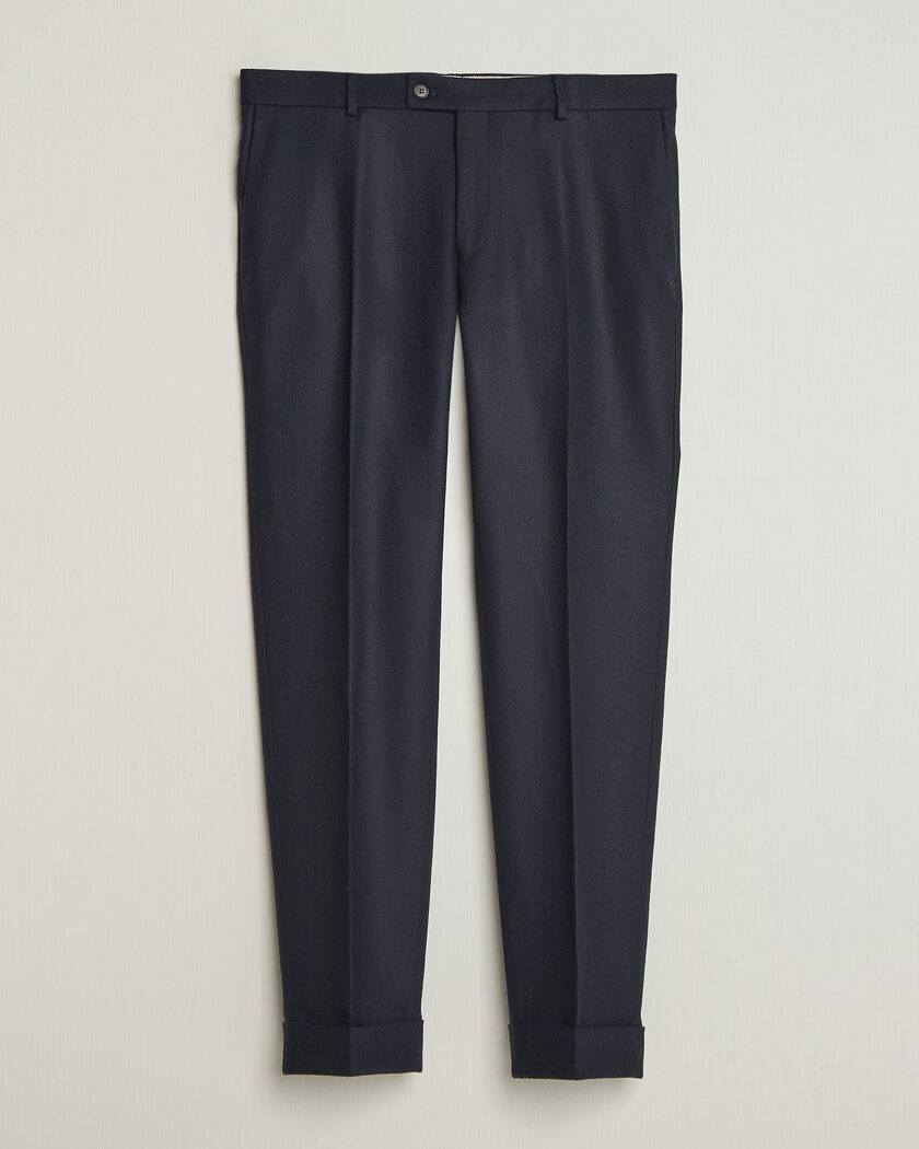 Morris Flannel Suit Trousers Navy – Blue